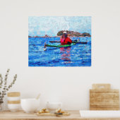 Poster Kayak en Alaska Barenoff Islands Peinture (Cuisine)