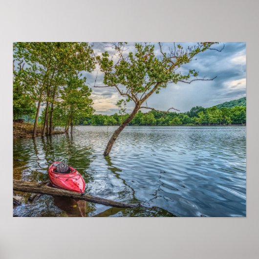 Poster Kayak Flottant Sur Le Lac Table Rock (Devant)