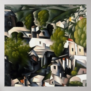 Poster Kayakoy Village Greek Houses Abstract Art