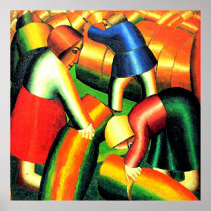Poster Kazimir Malevich--Récolte,