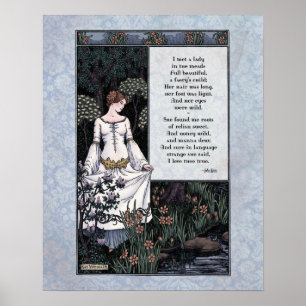 Poster Keats "La Belle Dame" Victorian Art Poetry 16x20