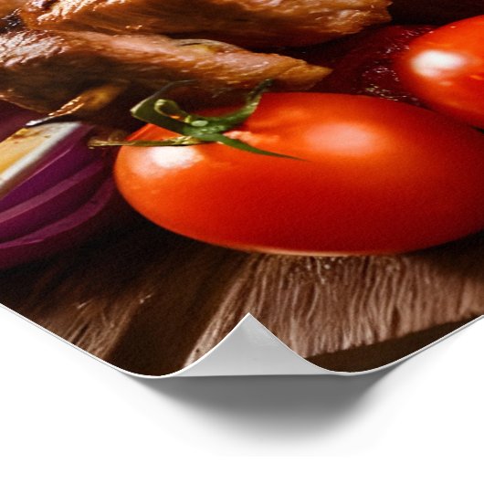 Poster Kébab chichi appétissant avec viande grillée (Coin)
