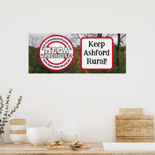 Poster Keep Ashford Rural | Pas d'entrepôts Mega (Cuisine)