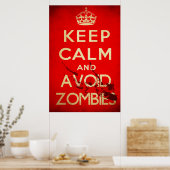 Poster Keep calm and avoid zombies (Cuisine)