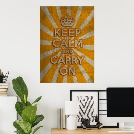 Poster Keep Calm and Carry (Bureau à domicile)