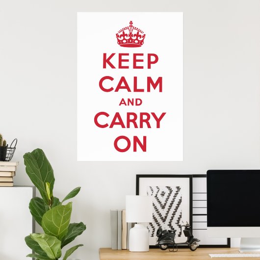 Poster Keep Calm and Carry (Bureau à domicile)
