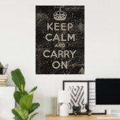 Poster Keep Calm and Carry (Bureau à domicile)