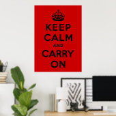 Poster Keep Calm and Carry (Bureau à domicile)