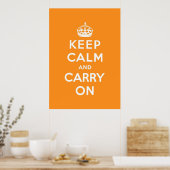 Poster keep calm and carry on original (Cuisine)