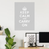 Poster keep calm and carry on original (Bureau à domicile)