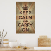 Poster Keep Calm and Carry On with UK  Flag (Cuisine)