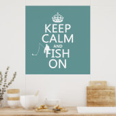 Poster Keep Calm and Fish On (Cuisine)