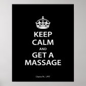 Poster Keep Calm and Get a massage (Devant)