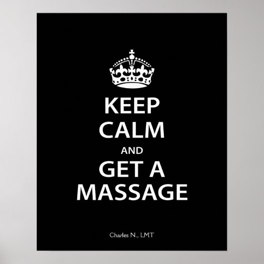 Poster Keep Calm and Get a massage (Devant)