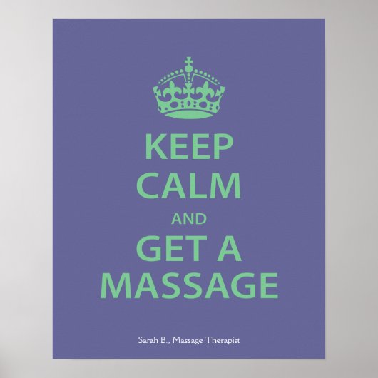 Poster Keep Calm and Get a massage (Devant)