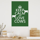 Poster Keep Calm and Love Cows (Cuisine)