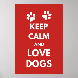 Poster Keep calm and love dogs