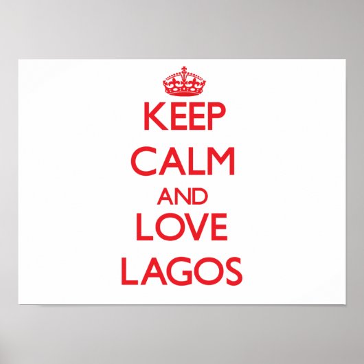 Poster Keep Calm and Love Lagos (Devant)