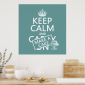 Poster Keep Calm and Make a Cake (Cuisine)