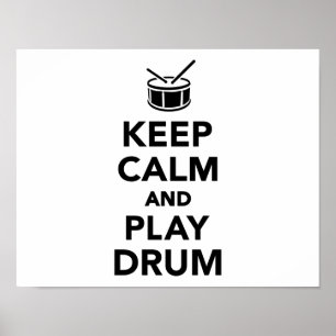 Poster Keep calm and Play drum