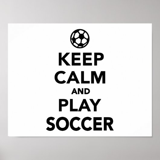 Poster Keep calm and play Soccer (Devant)