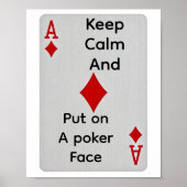 Poster Keep calm and put on a poker face (Devant)