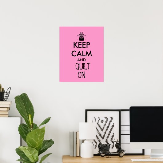 Poster Keep Calm and Quilt On Sewing Thimble Needles (Bureau à domicile)