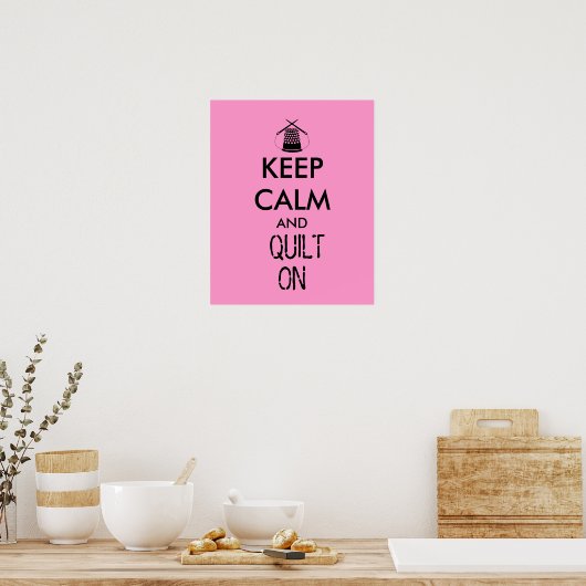 Poster Keep Calm and Quilt On Sewing Thimble Needles (Cuisine)