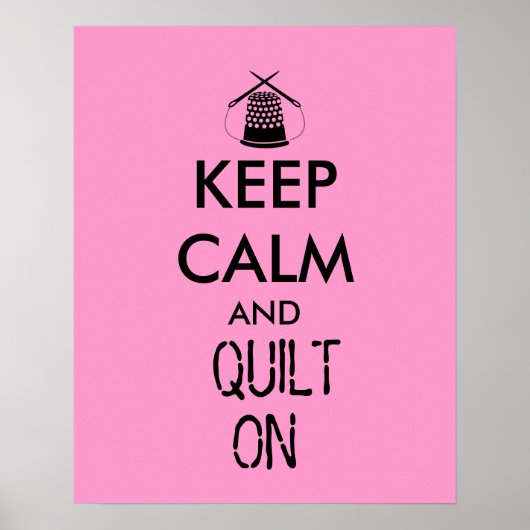 Poster Keep Calm and Quilt On Sewing Thimble Needles (Devant)