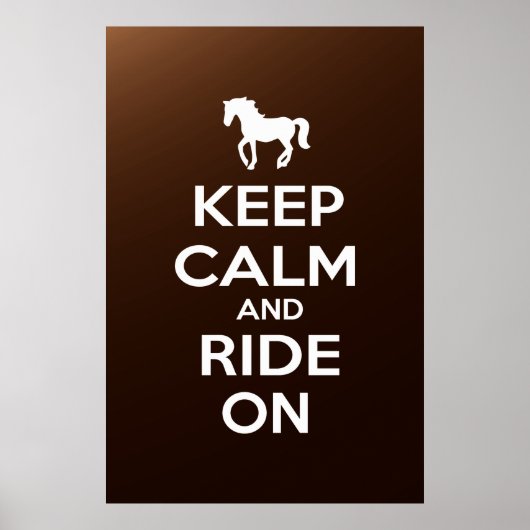 Poster Keep Calm and Ride On (Devant)