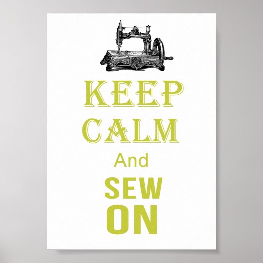 Poster Keep Calm and sew On (Devant)