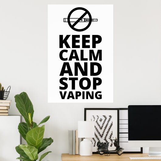 Poster Keep Calm And Stop Vaping - Anti Vape (Bureau à domicile)