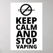 Poster Keep Calm And Stop Vaping - Anti Vape (Devant)