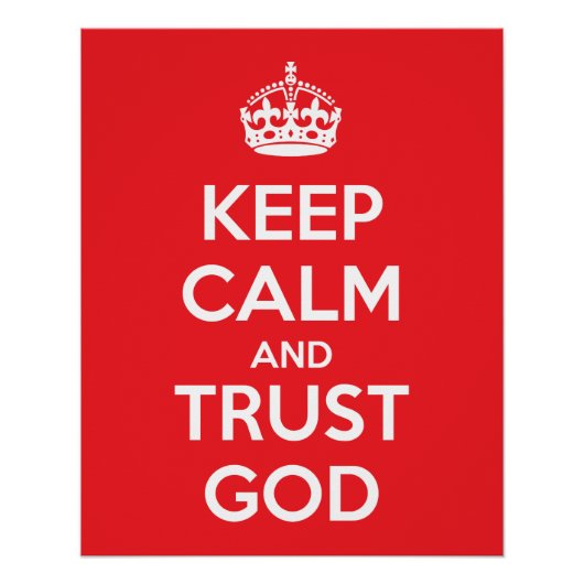 Poster Keep Calm and Trust God (Devant)