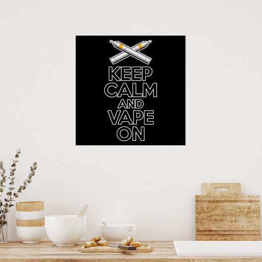 Poster Keep Calm and Vape On (Cuisine)