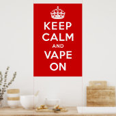 Poster Keep Calm and Vape On (Cuisine)