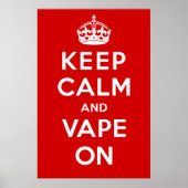 Poster Keep Calm and Vape On (Devant)