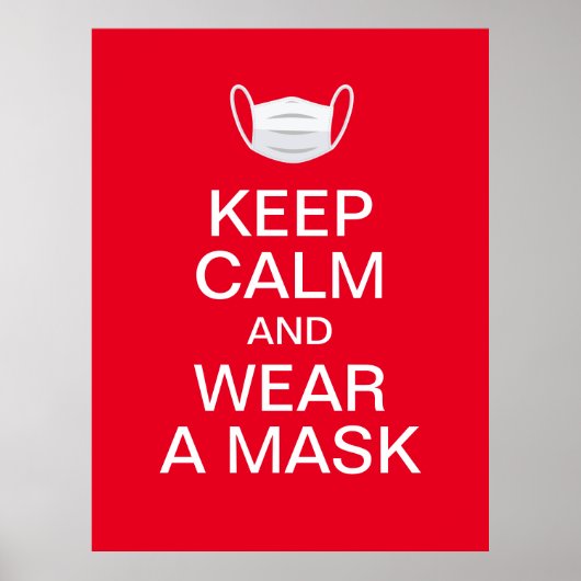 Poster keep calm and wear a mask (Devant)