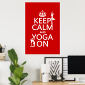 Poster Keep Calm and Yoga On (customize colors) (Bureau à domicile)