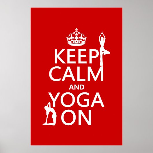 Poster Keep Calm and Yoga On (customize colors) (Devant)