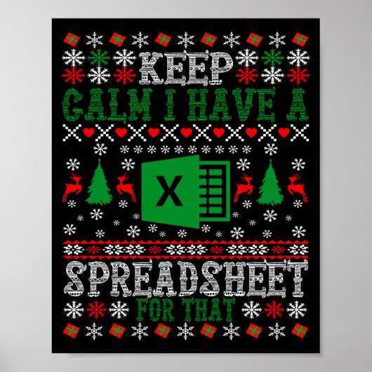 Poster Keep Calm I Have A Spreadsheet For That Christmas (Devant)