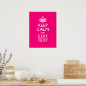 Poster KEEP CALM personnalisé et votre texte sur Fuchsia (Cuisine)