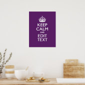Poster KEEP CALM personnalisé et votre texte sur violet (Cuisine)