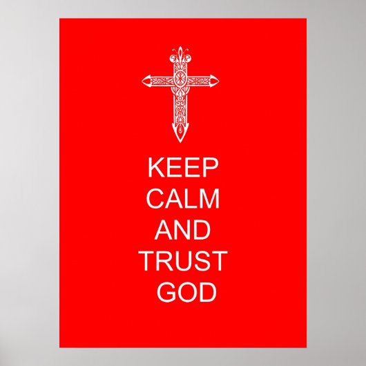 Poster Keep Calm Trust God (Devant)