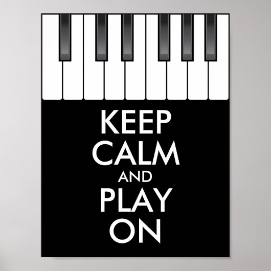 Poster KEEP CALME personnalisé et JOUER ON - piano clavie (Devant)
