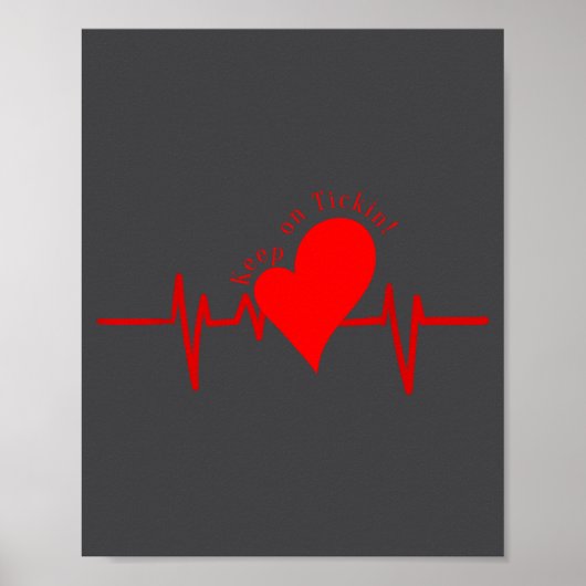 Poster Keep On Tickin! Ekg Heartbeat Cow Valve Heart Pati (Devant)