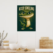 Poster Keep Smiling Crocodile – Funny Cartoon Character (Cuisine)