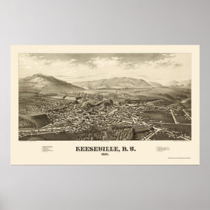 Poster Keeseville, New York Carte panoramique - 1887