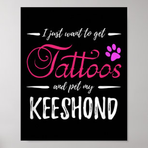 Poster Keeshond Amoureux des chiens tatouage drôle Chien 