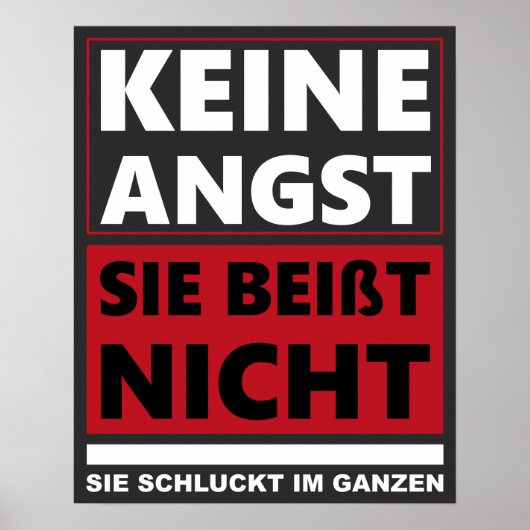 Poster Keine Angst, sie beisst nicht. Hund/Hunde (Devant)
